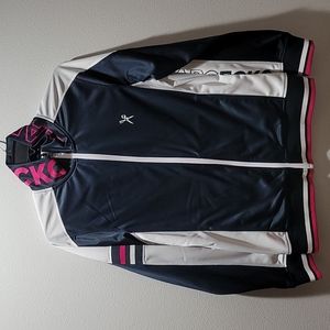 COPY - MARC ECKO CUT & SEW ZIP UP TRACK JACKET NAVY HOT PINK ATHLEISURE MENS …